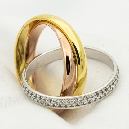 [OAK JURI]TRINITY RING GOLD PINK GOLD SILVER DIAMONDS