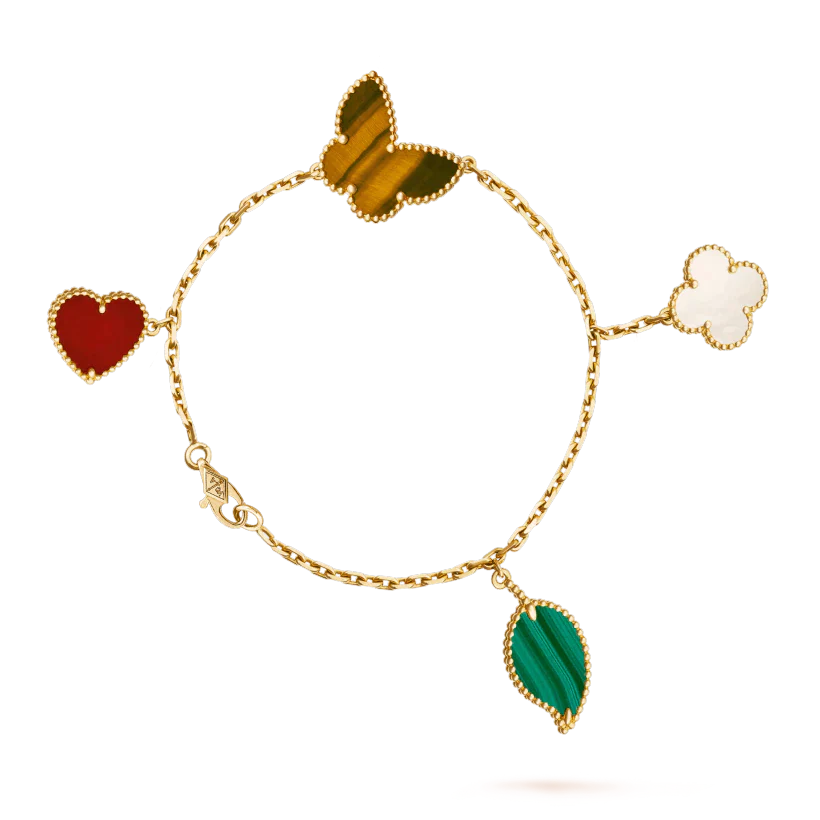 [OAK JURI]LUCKY SPRING 5 MOTIF GOLD BRACELET