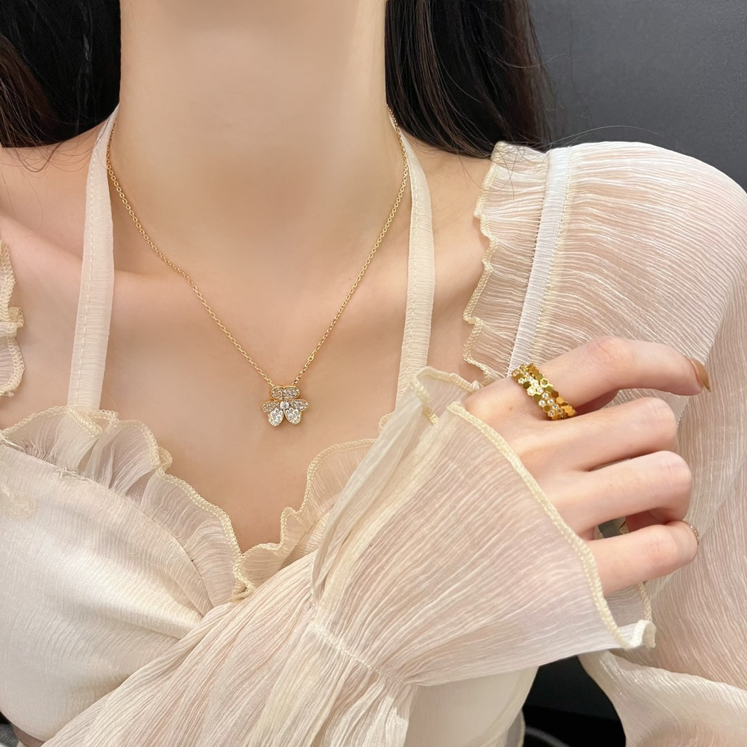 [OAK JURI]FLOWER DIAMOND NECKLACE