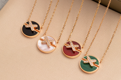 [OAK JURI]JEUX DE PINK GOLD DIAMOND NECKLACE