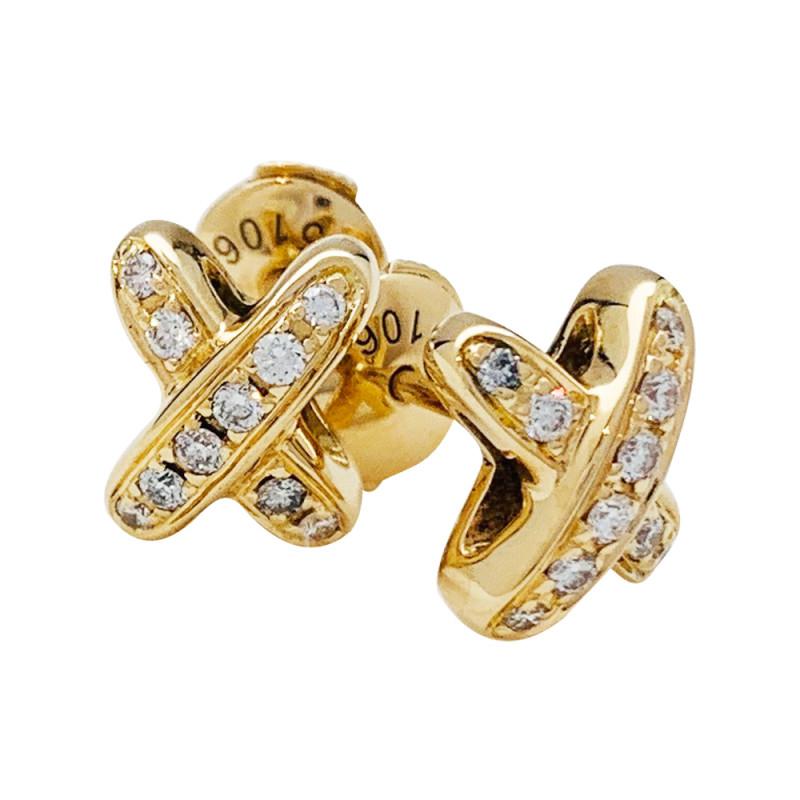 [OAK JURI]JEUX DE GOLD DIAMOND EARRINGS
