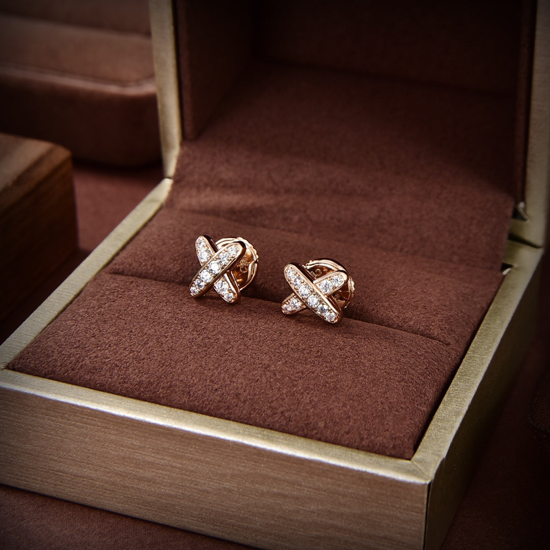 [OAK JURI]JEUX DE GOLD DIAMOND EARRINGS