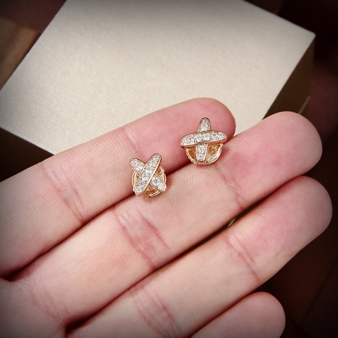 [OAK JURI]JEUX DE GOLD DIAMOND EARRINGS