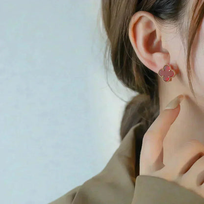 [OAK JURI]CLOVER MEDIUM 1 MOTIFS CARNELIAN  EARRINGS