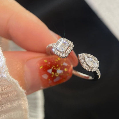 [OAK JURI]MY TWIN TOI & MOI SILVER DIAMOND RING