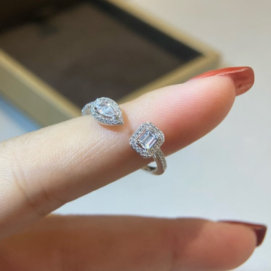 [OAK JURI]MY TWIN TOI & MOI SILVER DIAMOND RING
