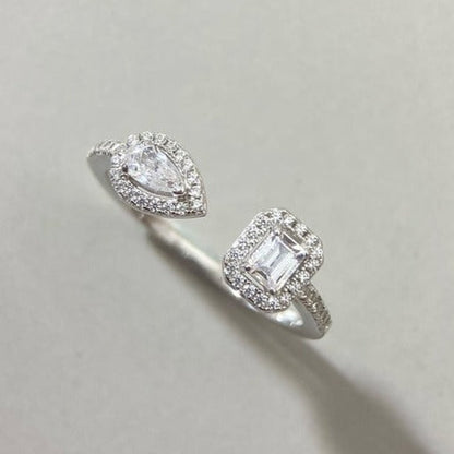 [OAK JURI]MY TWIN TOI & MOI SILVER DIAMOND RING