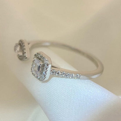[OAK JURI]MY TWIN TOI & MOI SILVER DIAMOND RING