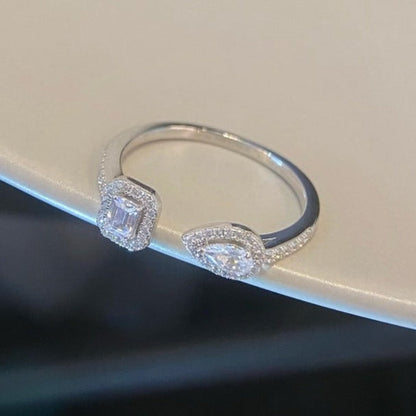 [OAK JURI]MY TWIN TOI & MOI SILVER DIAMOND RING