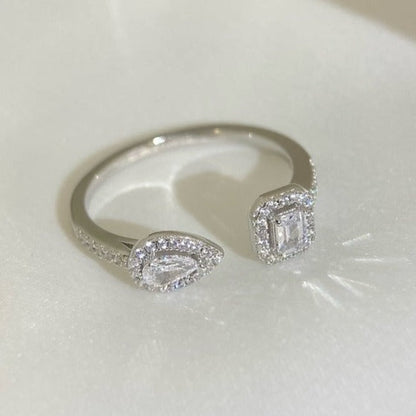 [OAK JURI]MY TWIN TOI & MOI SILVER DIAMOND RING