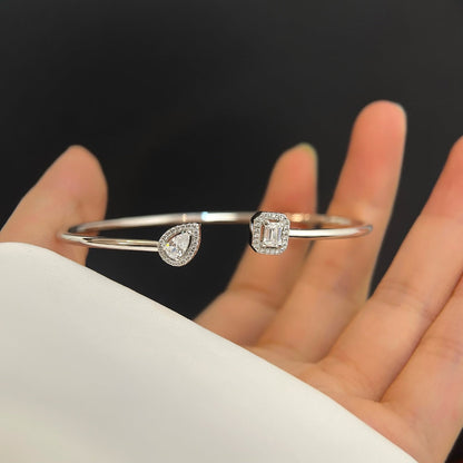 [OAK JURI]JONC FLEX MY TWIN TOI & MOI SILVER DIAMOND BRACELET