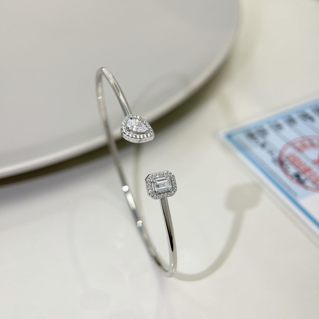 [OAK JURI]JONC FLEX MY TWIN TOI & MOI SILVER DIAMOND BRACELET