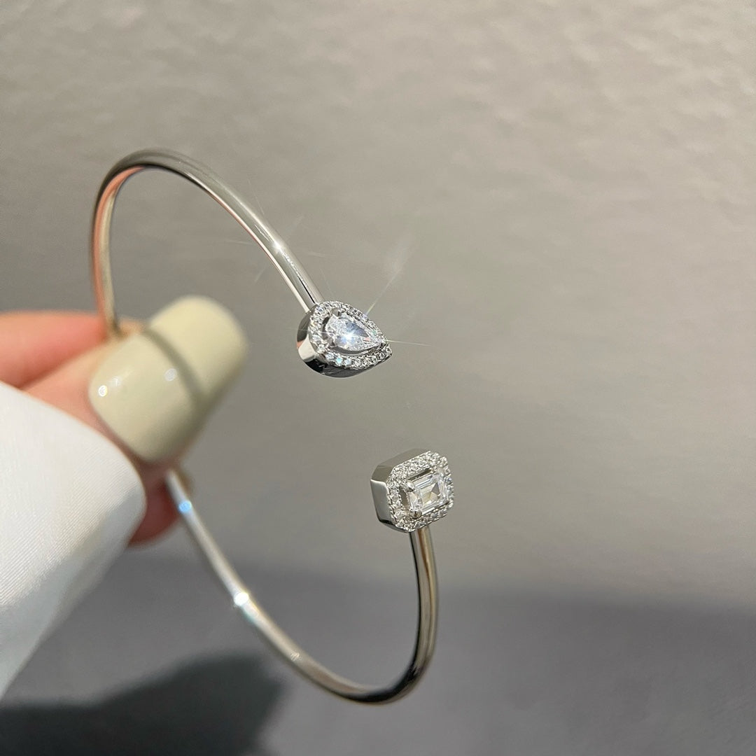 [OAK JURI]JONC FLEX MY TWIN TOI & MOI SILVER DIAMOND BRACELET