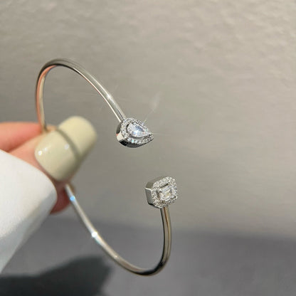 [OAK JURI]JONC FLEX MY TWIN TOI & MOI SILVER DIAMOND BRACELET
