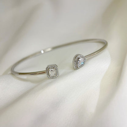[OAK JURI]JONC FLEX MY TWIN TOI & MOI SILVER DIAMOND BRACELET