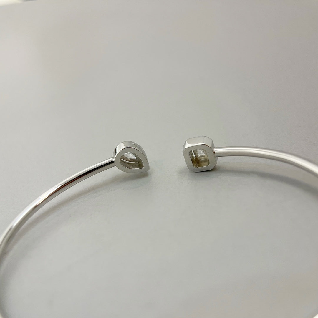 [OAK JURI]JONC FLEX MY TWIN TOI & MOI SILVER DIAMOND BRACELET