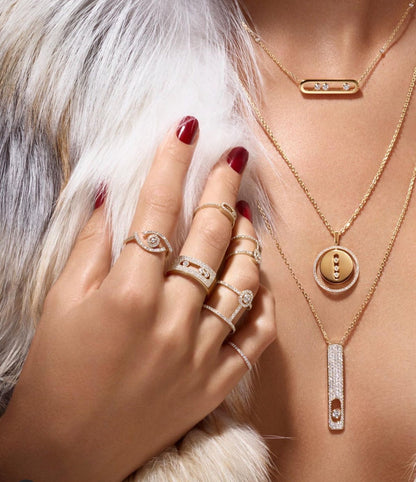 [OAK JURI]LUCKY MOVE PM NECKLACE PINK GOLD DIAMOND