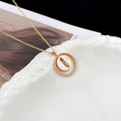 [OAK JURI]LUCKY MOVE MM NACRE BLANCHE DIAMOND NECKLACE