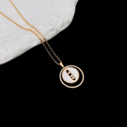 [OAK JURI]LUCKY MOVE MM NACRE BLANCHE DIAMOND NECKLACE
