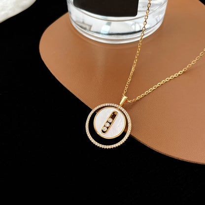 [OAK JURI]LUCKY MOVE MM NACRE BLANCHE DIAMOND NECKLACE