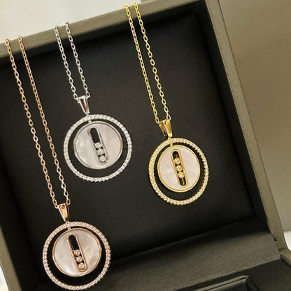 [OAK JURI]LUCKY MOVE MM NACRE BLANCHE DIAMOND NECKLACE