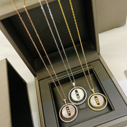 [OAK JURI]LUCKY MOVE MM NACRE BLANCHE DIAMOND NECKLACE