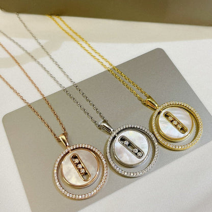 [OAK JURI]LUCKY MOVE MM NACRE BLANCHE DIAMOND NECKLACE
