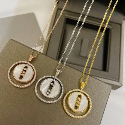 [OAK JURI]LUCKY MOVE MM NACRE BLANCHE DIAMOND NECKLACE