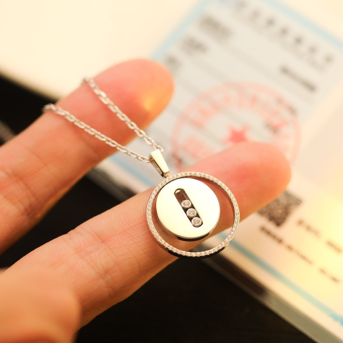 [OAK JURI]LUCKY MOVE MM SILVER DIAMOND NECKLACE