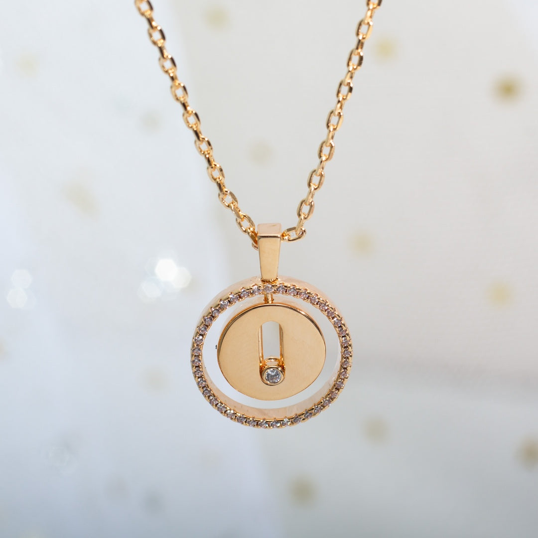 [OAK JURI]LUCKY MOVE PM NECKLACE PINK GOLD DIAMOND