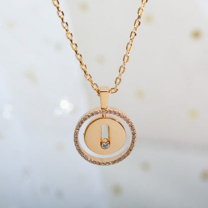 [OAK JURI]LUCKY MOVE PM NECKLACE PINK GOLD DIAMOND