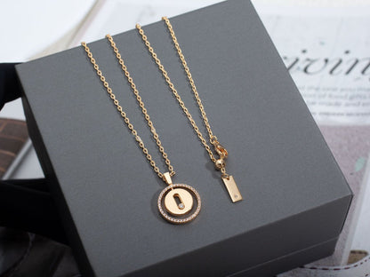 [OAK JURI]LUCKY MOVE PM NECKLACE PINK GOLD DIAMOND