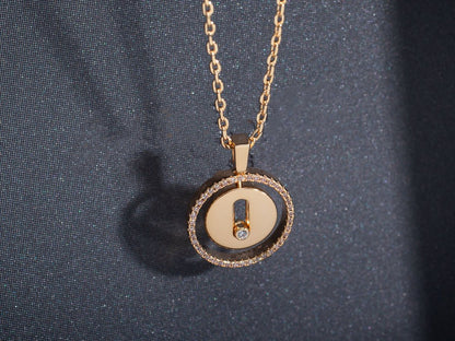 [OAK JURI]LUCKY MOVE PM NECKLACE PINK GOLD DIAMOND