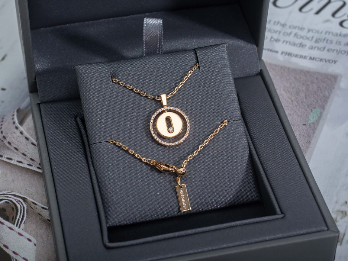 [OAK JURI]LUCKY MOVE PM NECKLACE PINK GOLD DIAMOND