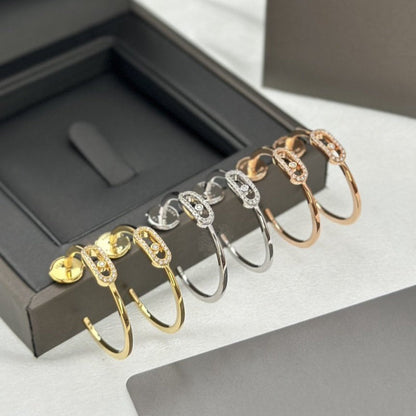 [OAK JURI]CREOLES MOVE UNO PM DIAMOND EARRINGS