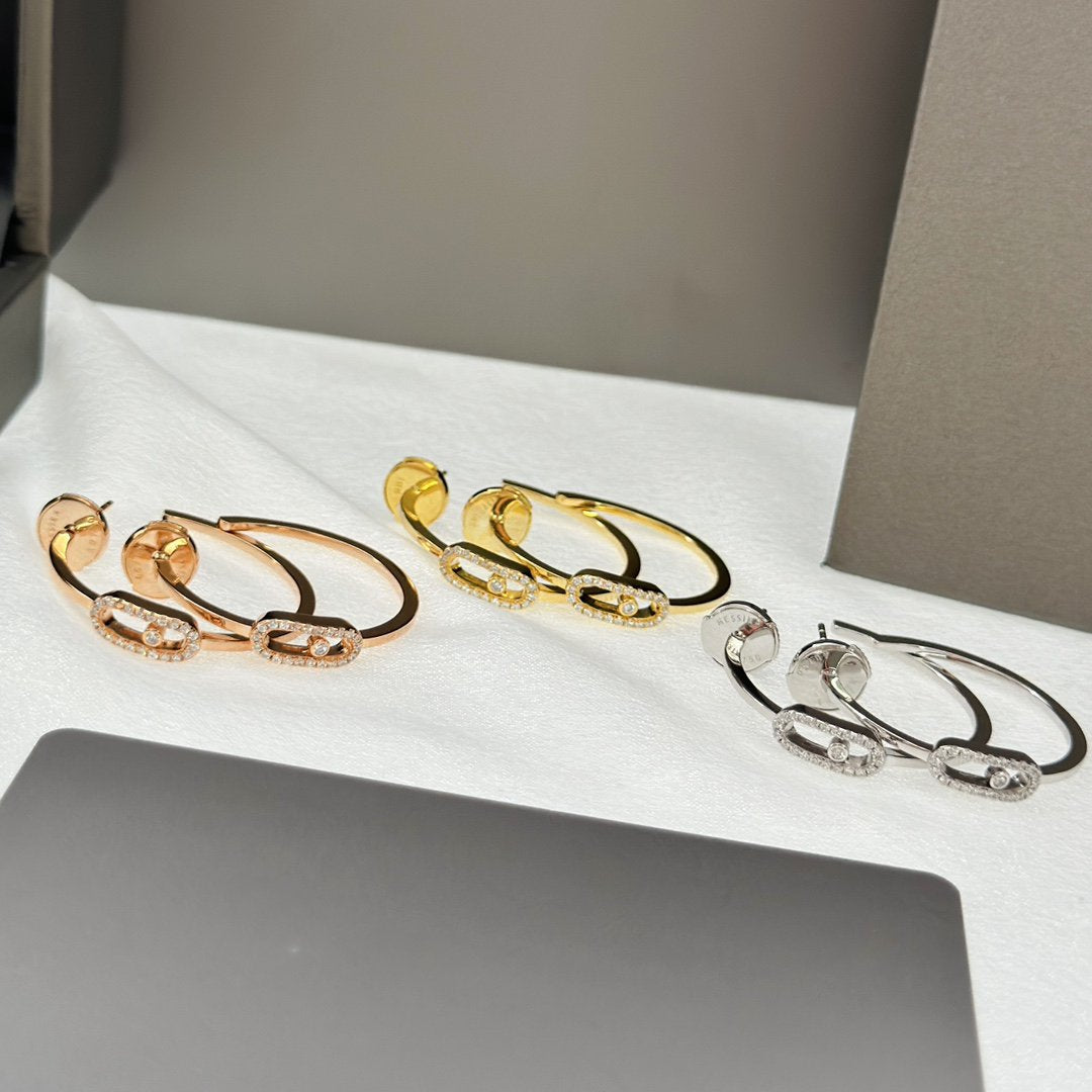 [OAK JURI]CREOLES MOVE UNO PM DIAMOND EARRINGS