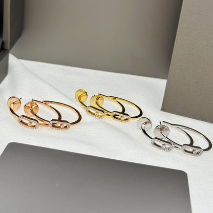 [OAK JURI]CREOLES MOVE UNO PM DIAMOND EARRINGS