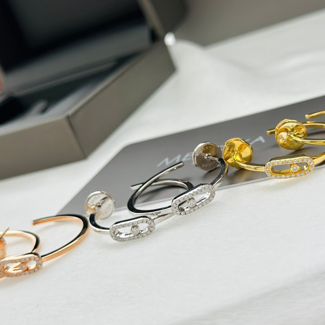 [OAK JURI]CREOLES MOVE UNO PM DIAMOND EARRINGS