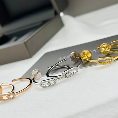 [OAK JURI]CREOLES MOVE UNO PM DIAMOND EARRINGS