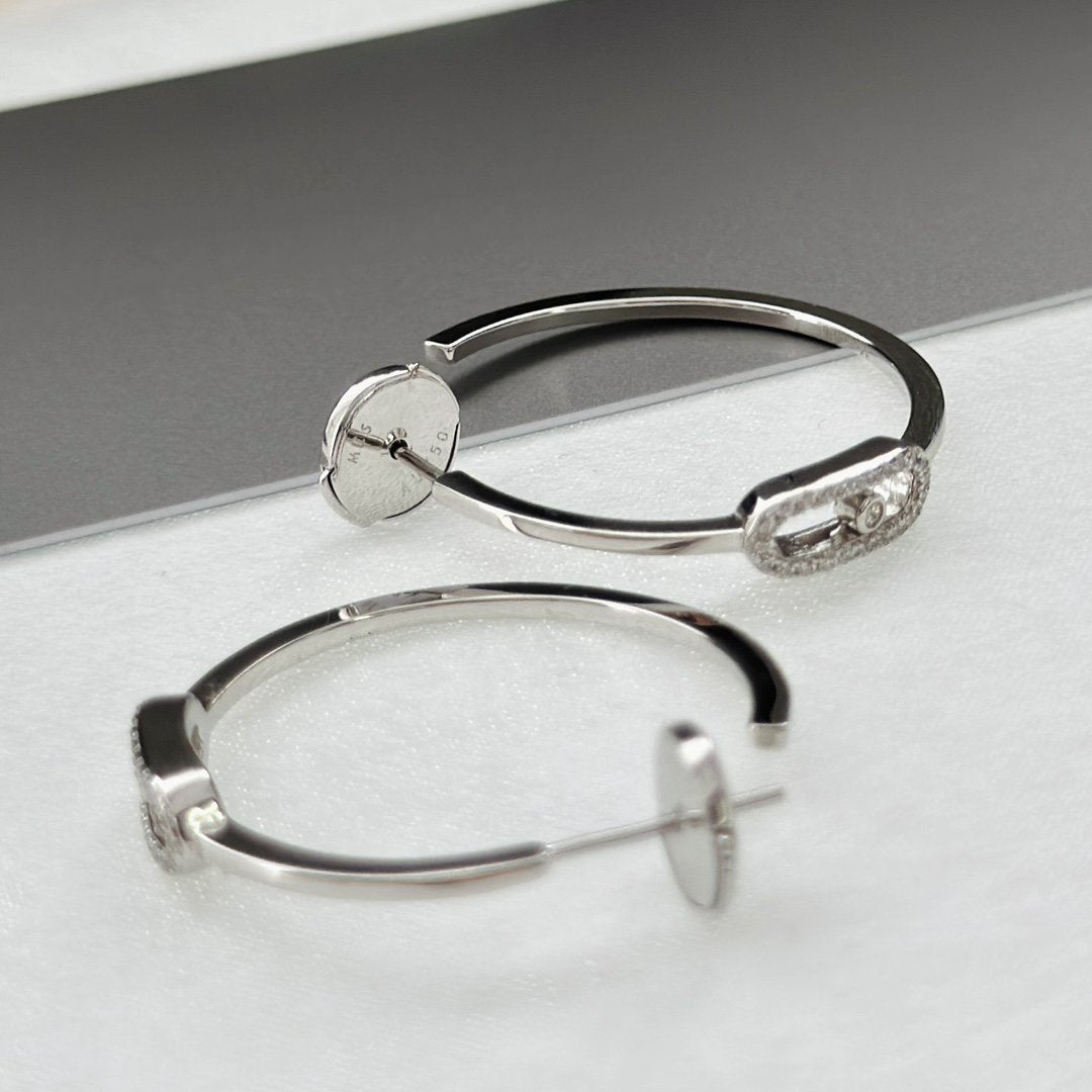 [OAK JURI]CREOLES MOVE UNO PM DIAMOND EARRINGS