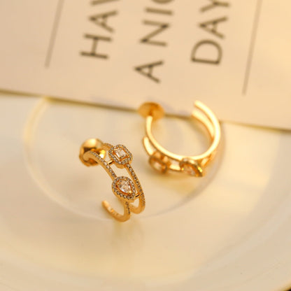 [OAK JURI]CREOLES MY TWIN 2 RANGS SILVER DIAMOND EARRINGS
