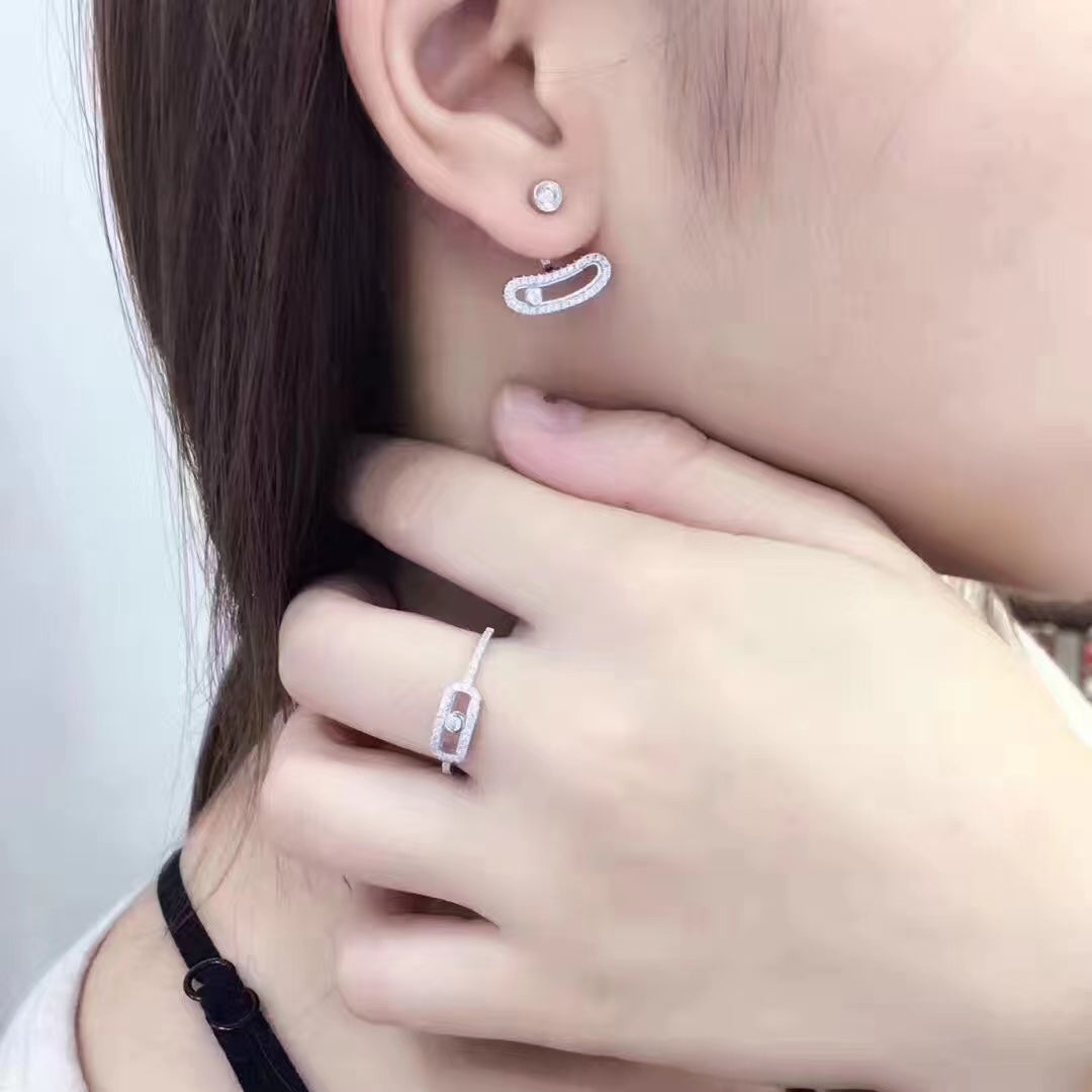 [OAK JURI]MOVE UNO SILVER DIAMOND EARRINGS