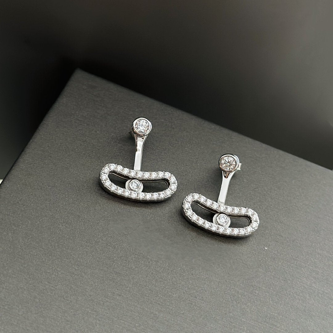 [OAK JURI]MOVE UNO SILVER DIAMOND EARRINGS