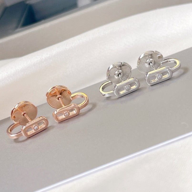 [OAK JURI]CREOLES MOVE UNO MINI 1 DIAMOND EARRINGS