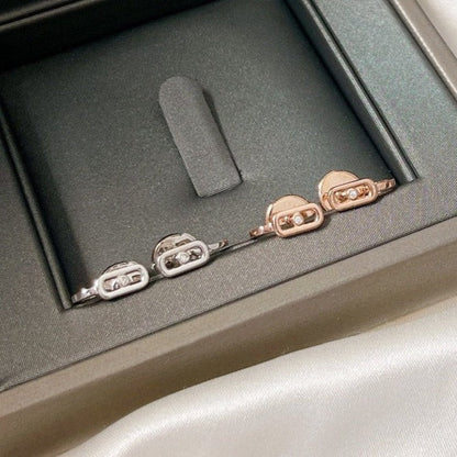 [OAK JURI]CREOLES MOVE UNO MINI 1 DIAMOND EARRINGS