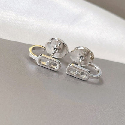 [OAK JURI]CREOLES MOVE UNO MINI 1 DIAMOND EARRINGS
