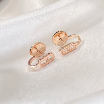 [OAK JURI]CREOLES MOVE UNO MINI 1 DIAMOND EARRINGS