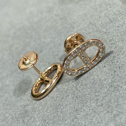 [OAK JURI]HM FULL DIAMOND PIG NOSE STUD EARRINGS