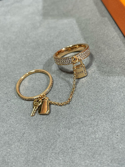 [OAK JURI]HM KELLY CLOCHETTE DOUBLE RING IN  WITH DIAMONDS