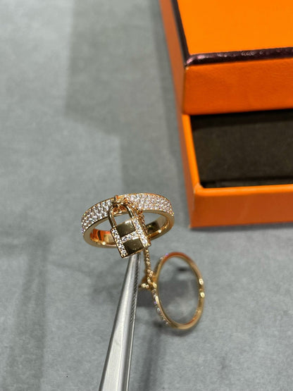 [OAK JURI]HM KELLY CLOCHETTE DOUBLE RING IN  WITH DIAMONDS